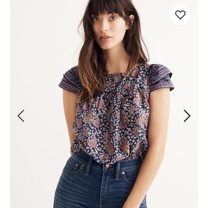 Madewell Short Sleeve Story Top in Fan Floral Mix